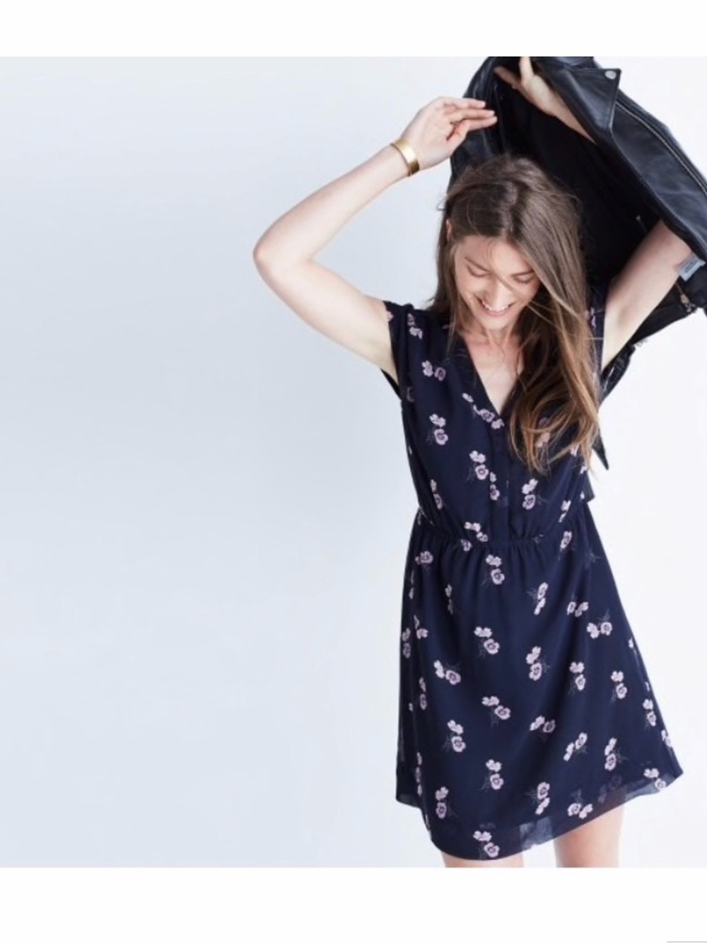 Madewell Blue Skygaze Dress In Pansy Bouquet